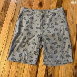 Ezekiel Men’s Gray Floral Flat Front Casual Shorts Size 32